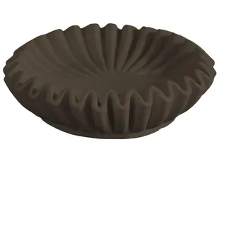 Carpango Dekorative Schale aus Kunstharz, große rustikale Obstschale, geriffelte Rüschen, dekorative Schalen, geeignet für die Aufbewahrung kleiner Gegenstände (schwarz)