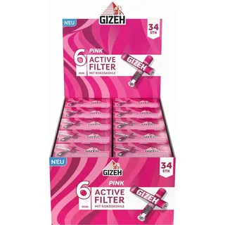 Gizeh Pink Activ Filter 6mm 10 Boxen a 34 Filter