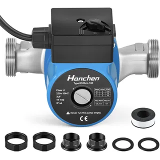 Hanchen Umwälzpumpe Heizung 3-Gang Edelstahl Heizungspumpe 25-60/180 Umwälzpumpen Zirkulationspumpe Warmwasser 220V