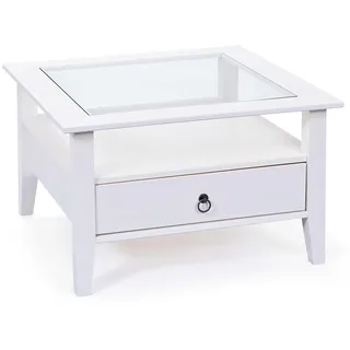 Interlink Provence mit Schubladen Holz Glas weiß 75 x 45 cm
