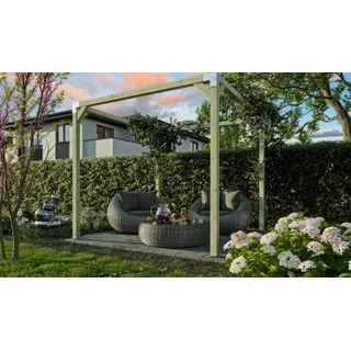 Pergola Holz Bausatz - Holzpergola aus Kiefer/Fichte (KDI) - quadratischer Bausatz - Gartenpergola für individuellen Einsatz im Garten