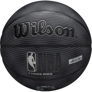 Wilson NBA Forge Pro Midnight Basketball, Bietet Sicheren Halt und Zuverlässigen Bounce, Mit Großartiger Luftstabilität, NBA-Zertifiziert, Farbe: Schwarz/Silber, Größe: 7