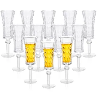 Cordial Gläser Mit Stiel - 1.5oz/45ml Sherry Set von 12, Limoncello für Tequila, Schnapsgläser