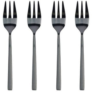 Bitz Besteck-Set Kuchengabelset schwarz matt 14,5 cm 4tlg., Edelstahl 18/8, Kuchengabel 14,4 cm 4 Stck Schwarz schwarz