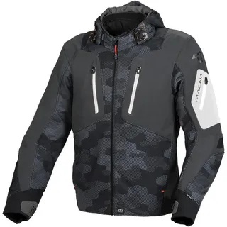 Macna Motorradjacke Angle Camo wasserdichte Motorrad Textiljacke herausnehmbares Innenfutter,herausnehmbare Membrane,wasserdicht grau|schwarz XL