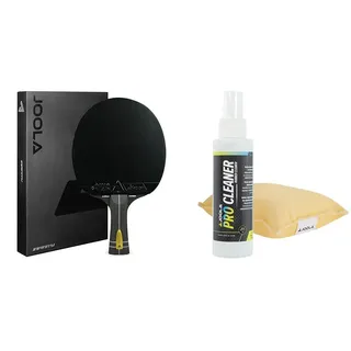 JOOLA Profi Tischtennisschläger Infinity Carbon ITTF genehmigter & Tischtennis Rengøringssæt Pro Cleaner Tischtennis Belag Reiniger und Reinigungsschwamm, durchsichtig, 125ml EU