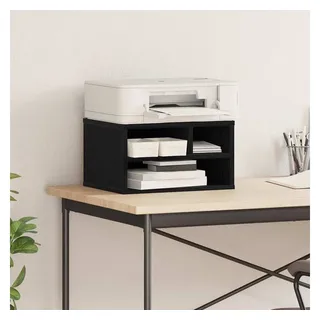 vidaXL Druckerständer Schwarz Eichen-Optik 40 x 32 x 22,5 cm, Moderner rechteckiger Druckerständer, Bürospeicher, Holz-Organizer, Platzsparendes Technik-Zubehör