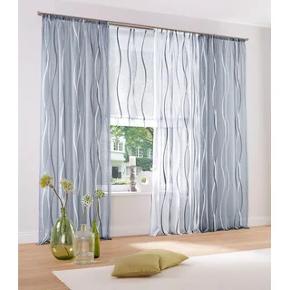 OTTO home Dimona Kräuselband 140 x 145 cm Grau/Transparent 2 St.