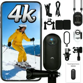 4K Mini Action Cam Magnetische Bodycam Körperkamera Ultra-HD POV Kamera für Haustiere Vlogs Helmkamera IPX5 Wasserdicht WiFi Sportkamera mit App 360° Drehbarer Clip Wearable Video Recorder Radfahren