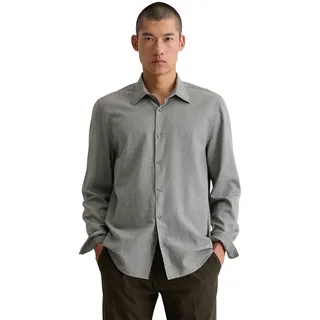 Marc O'Polo Langarmhemd MARC O'POLO "aus leichtem Bio-Baumwoll-Flanell", Herren, Gr. L, Normalgrößen, dunkelblau, Obermaterial: 100% Baumwolle, kariert, regular fit normal, Doppelmanschette, Hemden