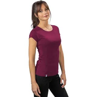 ALPIN LOACKER Merino Shirt Damen Kurzarm - Das Merino T-Shirt Damen für Wandern und Outdoor I atmungsaktives Thermoshirt Damen für Sport I Merino Unterwäsche Damen, Berry S - S