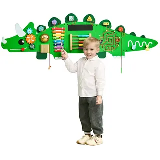 Vevor Dinosaurier-Aktivitätswand, Motorikbrett, 11 Spiele, Montessori-Sensorik-Spieltafel für Kinder von 3–12 Jahren, Lernaktivitätszentrum, ideal für Kinder-Spielzimmer, Kindergarten, Klassenzimmer