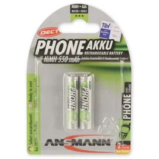 Ansmann DECT NiMH-Akku Micro 550mAh 2er Blister