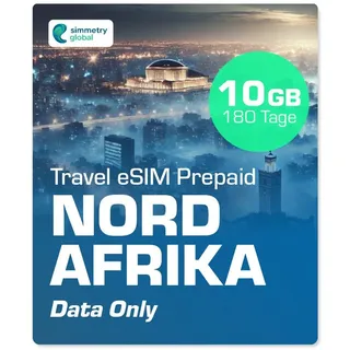 Simmetry Travel eSIM Nordafrika - 10 GB Prepaidkarte, (Reise-eSim)