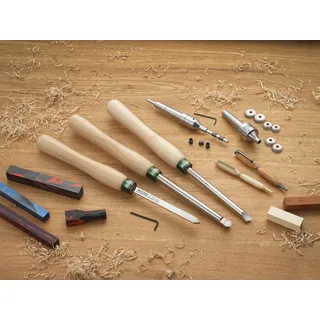 Drechselstahl Drechselmesser Pro Comfort Set (8-teilig) für kleine Projekte Mast...