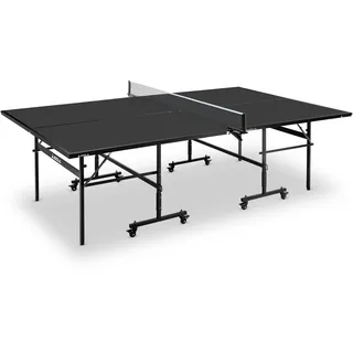 Joola Black 13i Indoor Tischtennistisch klappbares Untergestell – Schneller Aufbau-inklusive Netz, schwarz, 274 x 152,5 x 76 cm