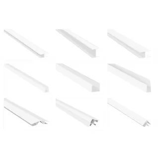 HEXIM Einfassprofile für Verkleidungspaneele - H-/ U-/ & Winkelprofile, PVC Kunststoff - (Winkelverbinder HJ 8600, 60x10 mm) Abschlussleisten Eckleisten Profil