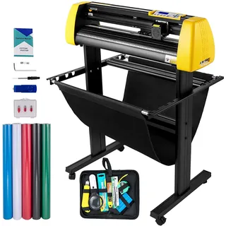Vevor Vinyl-Schneidemaschine, 870 mm Max Papierzufuhr Schneideplotter, automatische Kamera Kontur Schneiden LCD-Bildschirm Drucker mit Stand einstellbare Kraft & Geschwindigkeit