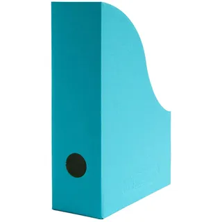 5 x PresentFill® Kleine Stehsammler Zeitschriftensammler Stehordner für DIN A5 Format umweltfreundlichen 100% Recycling Karton - Made in Germany für Schreibtisch, Archiv und Aufbewahrung (Azur Blau)