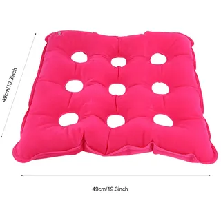 Aufblasbares Anti-dekubitus-kissen, Pvc, Blau/rosa, 49 Cm X 49 Cm, Ergonomisch, Mit Luftlöchern, Weicher Bezug Mit Luftpumpe