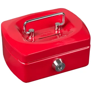 IDENA Geldkassette Mini, aus Metall 6 Fächer Rot,