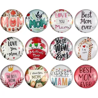 Geschenke für Mama Glas-Kühlschrankmagnet,Geschenk Valentinstag,Muttertagsgeschenk, Starke Kühlschrankmagnete für Kühlschrank Magnete,Whiteboard, Pinnwand,Küche Muttertagsgeschenk (Rund/30mm)