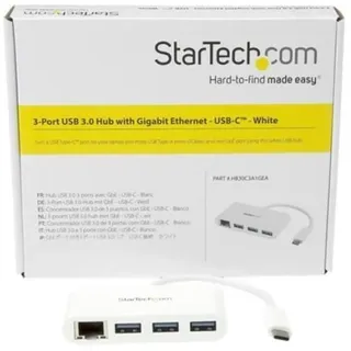 Startech StarTech.com 3 Port USB 3.0 Hub plus Gigabit Ethernet - Weiß