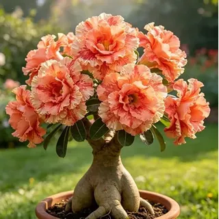Ideale Seltene WüStenrosen, üBerraschend Wachsend, Sehr Pflegeleicht, Lang anhaltende Blüte, Exklusive Außendekoratio-2 rhizom-D