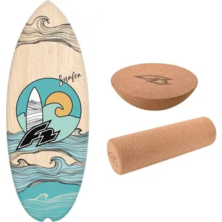 F2 Set Balance Board Halfshell 80x30cm + Halbkugel und Korkrolle