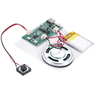 Soundmodul Bespielbar Ulegqin MP3 Sound Modul USB-Audio-Download Recorder Modul mit Lautsprecher MP3 USB Kabel Aufladbarer Akku Lautsprecher für DIY Karten/Geschenke/Spielwaren