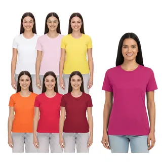 ELEVATE Heros Damen auch in 4XL T-Shirt schlichtes Baumwoll-Shirt 150 g/m2 Basic-Shirt Unterzieh-Shirt 38029 in Rot, Weiß, Orange, Gelb oder Rosa - M