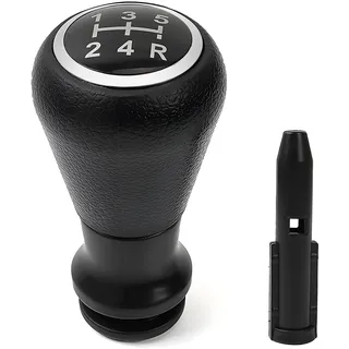 Carehabi 5-Gang-Schaltknauf für Peugeot 106 107 207 301 307 308 407 408 508 3008 1007 / für CITROEN C2 C3 C4 Picasso - Schwarz und Silber