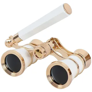 Opernglas Metall Retro, Kompakt & Leicht, Verstellbarer Griff Für Optimale Sicht, Ideal Für Erwachsene, Theater, Musicals, Klassische Optik (White)