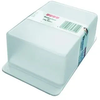 Buchsteiner Kühlschrank-Butterdose 250 g, Unterteil weiß, blau, Oberteil natur
