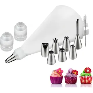 luxuskollektion Spritzbeutel Set 11tlg. mit Tüllen und Bürste