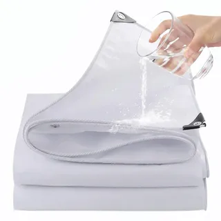 MINGPINHUIUS Abdeckplane wasserdicht mit Ösen, Weiße Plane aus 180 g/m2 PE, UV-beständig wetterfest reißfest, für Gartenmöbel, Pool, Auto, Boot,Camping (Weiß, 3X5M)