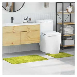 vidaXL 2-tlg. Badematten-Set Grün Polypropylen Rutschfest