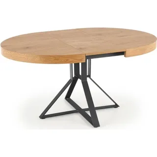 Halmar Runde Faltung Esstisch Barmherzig - goldene Eiche / Schwarz - Naturbelassen