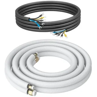 Kältebringer Kältebringer® 1-15m Kältemittelleitung 1/4“ + 3/8" Montage-Set für Split-Klimaanlage (5-adrig)