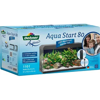 Dehner Aqua Start 80 110 l mit Futter/Pflege Schwarz