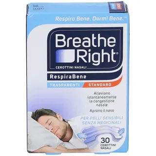 Breathe Right Cerottini Nasali Respira Bene Trasparenti Standard, 30 cerottini