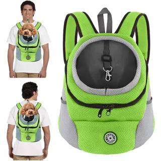 PETCUTE Hundetragerucksack,Verstellbarer Haustier Rucksack für Kleine Hunde und Katzen,Gepolsterter Schultergurt,Wasserdichter Boden,Atmungsaktiv,Haustier-Fronttasche mit Sicherheitshaken,zum Wandern