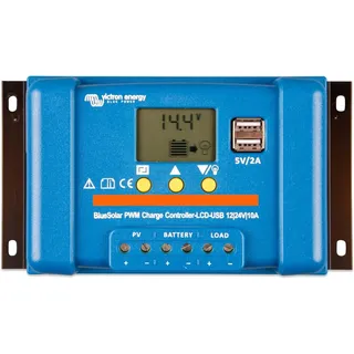 Victron Energy Blue-Solar PWM-LCD&USB Laderegler PWM 12 V, 24V 10A