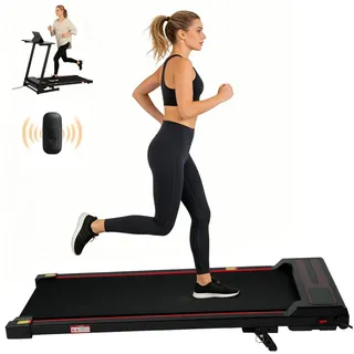 Vankel Laufband Walking Pad, Laufband für Zuhause, mit Steigung 8%, 1–6 km/h (mit Fernbedienung), nicht klappbar walking pad, bis 6km/h, belastbar, leise, 110 kg max. 88 cm