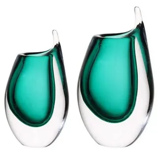 Quality Elegance Dekovase Luxus Moderne Stil Vase – Handgeblasenes Murano Glas (Set, 2 tlg)