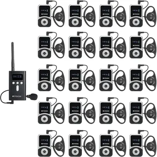 Retekess T130S (T130 2rd) Tour Guide System, Whisper Guide System(1-20) | für Tourismus, Fabrik, Konferenz, 100m, EIN-klick-Bedienung, Stummschaltung mit Einer Taste