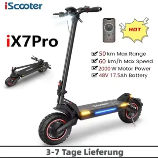 iScooter iX7 PRO E-Scooter 2000W Dual motor Offroad Elektroroller 60KM/H 150KG