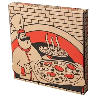 Paxit - Pizza Box 50 Stück, Pizzabox 280x280x40 mm Bedruckte, Pizzakarton 3-Lagig, Pizza Karton Grammatur: 395 g/m2, Pizza Transportbox Gestanzt, Pizzaschachtel Welle B, Pizza Aufbewahrungsbox