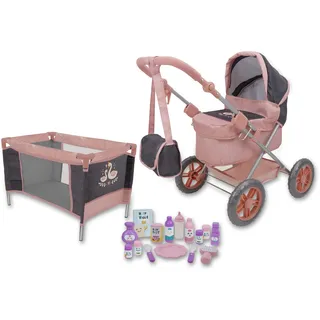 509 Crew Doll Stroller Pram 18 Piece Combo Value Play Set, Ages 3+