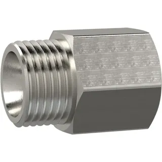 Riegler Reduziernippel, lang, g 1/4 a., g 1/4 i., sw 17, Edelstahl 1.4571 - Riegler